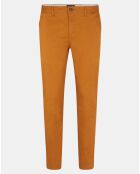 Pantalon Chino Super Slim Fit en Coton Bio mélangé Stretch camel