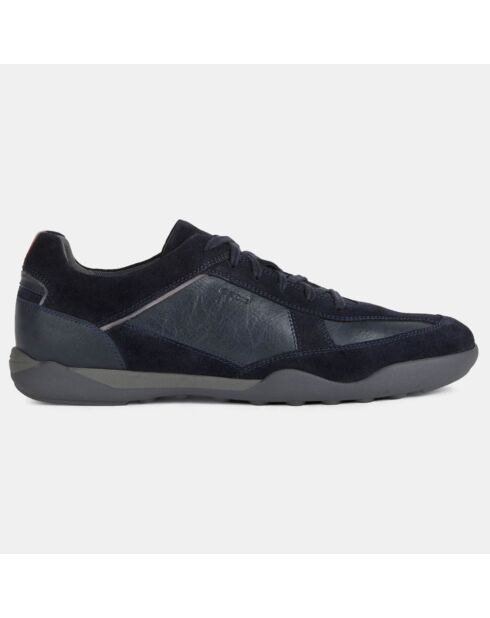 Baskets en Cuir et Velours de Cuir Metodo bleu marine