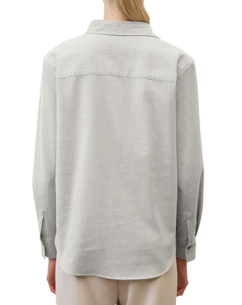 Chemise en Flanelle manches ballons gris clair