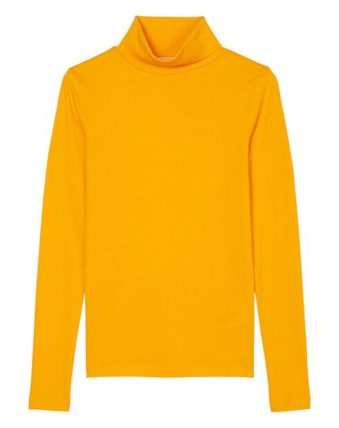 T-Shirt 100% Coton Bio col roulé orange