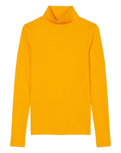 T-Shirt 100% Coton Bio col roulé orange