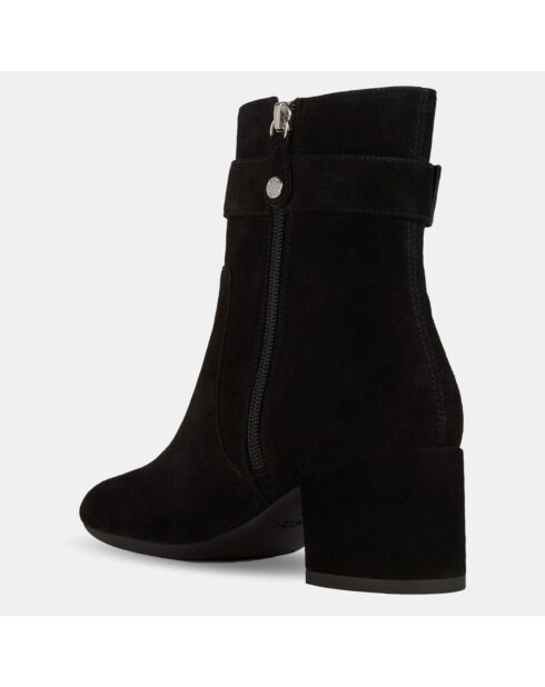 Bottines en Velours de Cuir Eleana noires