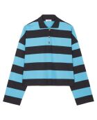 Polo rayures rugby bleu/noir