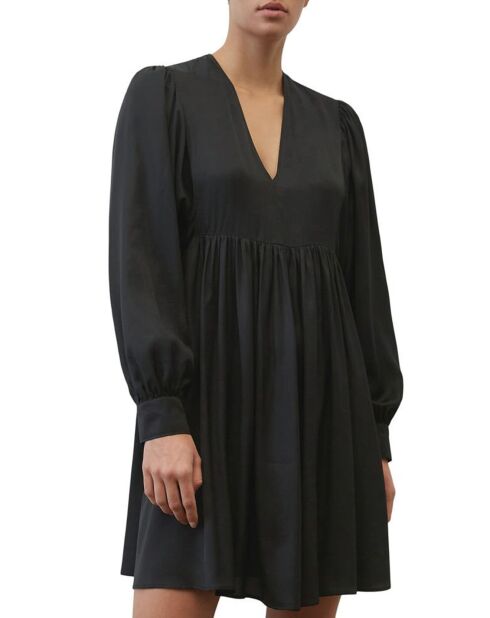 Robe midi col V noir