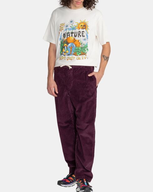 Pantalon en Velours côtelé Chillin bordeaux