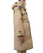 Parka longue puffer poches marron