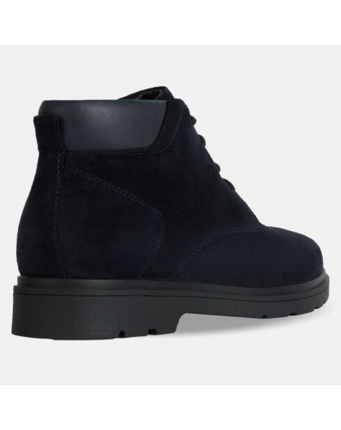 Boots en Velours de Cuir Spherica bleu marine