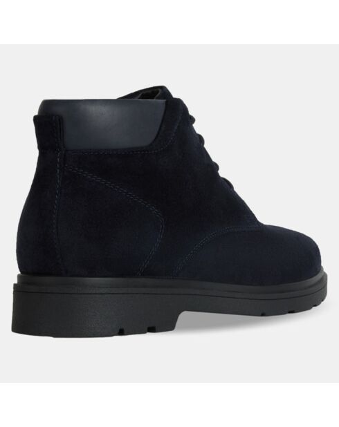 Boots en Velours de Cuir Spherica bleu marine