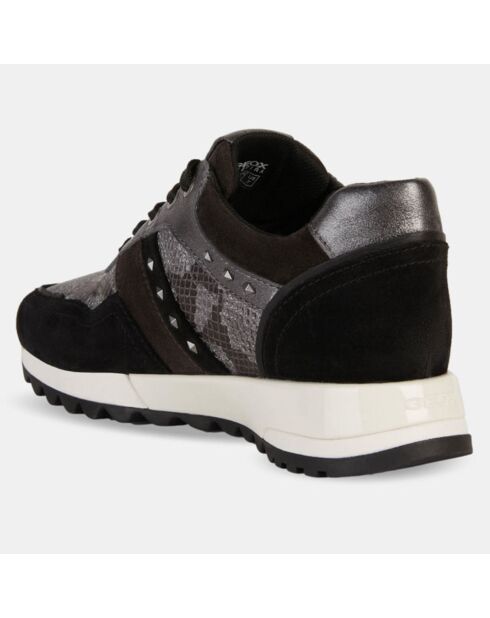 Baskets en Cuir running Tabelya gris/noir