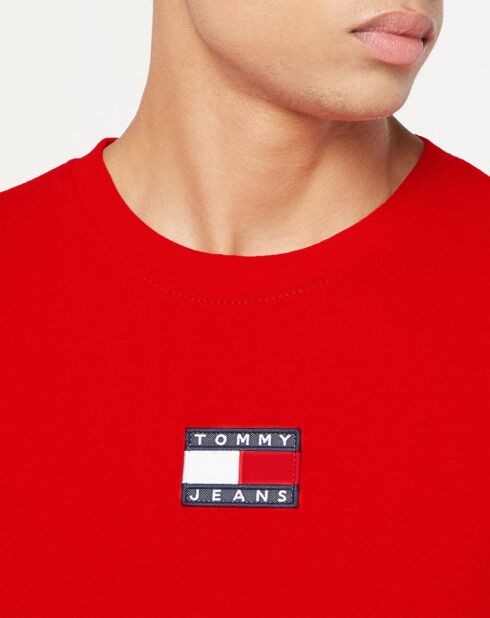 Tjm Tommy Badge Rotes T-Shirt aus 100% Bio-Baumwolle