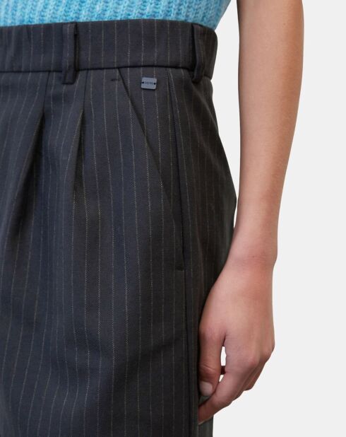 Short de costume à rayures noir