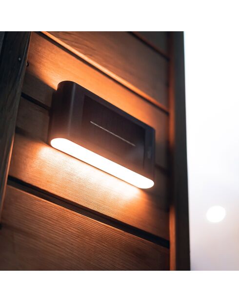 Lámpara de pared negra solar UP&DOWN, 10 x 20 x 3,5 cm