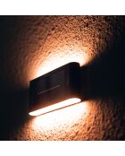 2 apliques solares UP&DOWN negros de 10 x 20 x 3,5 cm