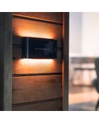 4 apliques solares UP&DOWN negros, 10 x 20 x 3,5 cm