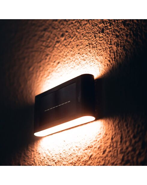 6 apliques solares UP&DOWN negros de 10 x 20 x 3,5 cm