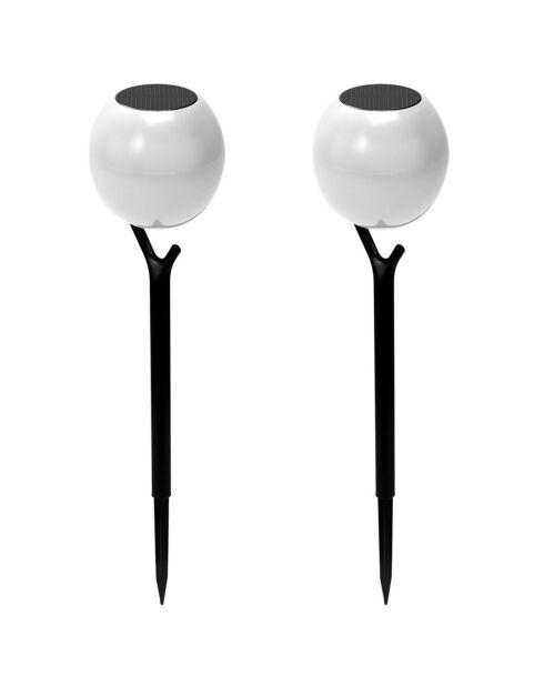 2 zwarte Solar Peaky Ball zonnebakens - 41x9x9 cm