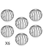 6 zwarte Solar DECOBALL zonnebakens - 19x19x19 cm