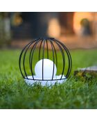 6 zwarte Solar DECOBALL zonnebakens - 19x19x19 cm