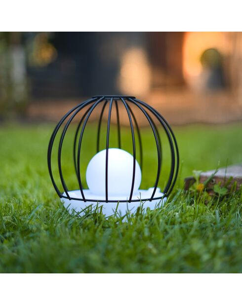 4 zwarte Solar DECOBALL zonnebakens - 19x19x19 cm