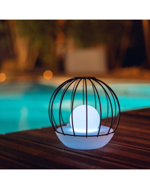 4 zwarte Solar DECOBALL zonnebakens - 19x19x19 cm