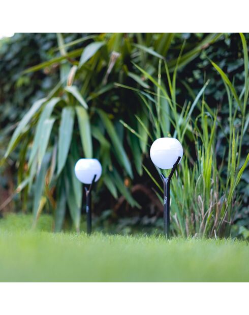 3 Balises solaires Solar Peaky Ball noires - 41x9x9 cm