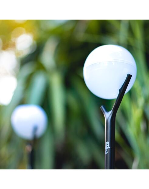 3 Balises solaires Solar Peaky Ball noires - 41x9x9 cm