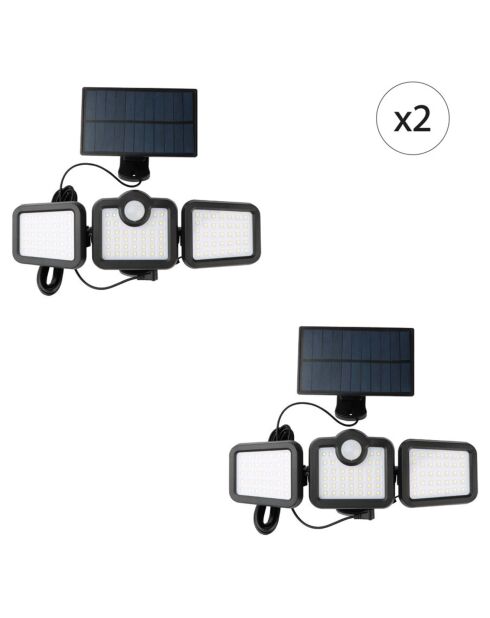 2 zwarte Solar Moon L zonneschijnwerpers - 29,5x10x9 cm