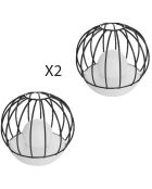 2 zwarte Solar DECOBALL zonnebakens - 19x19x19 cm