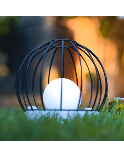 2 zwarte Solar DECOBALL zonnebakens - 19x19x19 cm