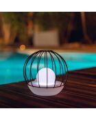 2 zwarte Solar DECOBALL zonnebakens - 19x19x19 cm