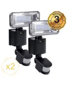 2 zwarte Solar Pro 1 zonneschijnwerpers - 22,7x13,2x16 cm