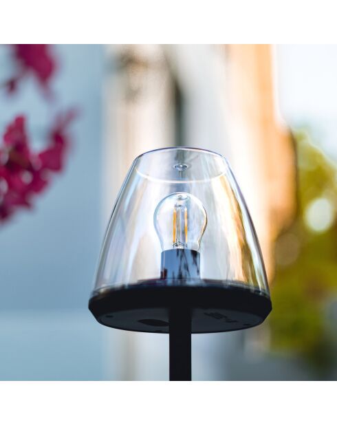 2 zwarte Solar LAMP ONE tafellampen op zonne-energie - 19x19x17,5 cm