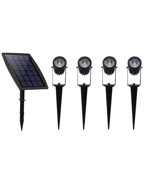 Lámpara solar solar MultiSpot negra - 10x10 cm