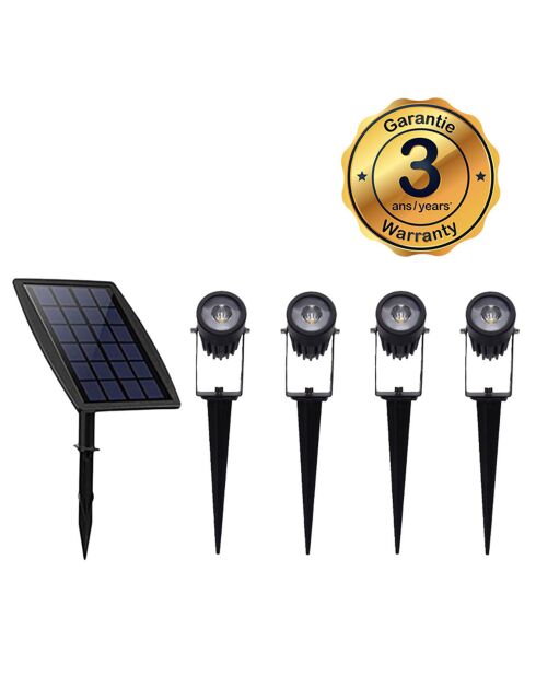 Lámpara solar solar MultiSpot negra - 10x10 cm