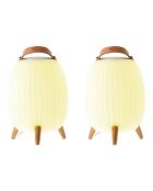 2 Ambiant M witte muzikale nomadenlampen - 17x17x28,5 cm