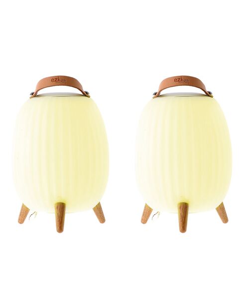 2 Ambiant M weiße musikalische Nomadenlampen - 17x17x28,5 cm