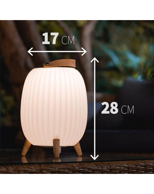 Ambiant M muzikale nomadenlamp wit - 17x17x28,5 cm
