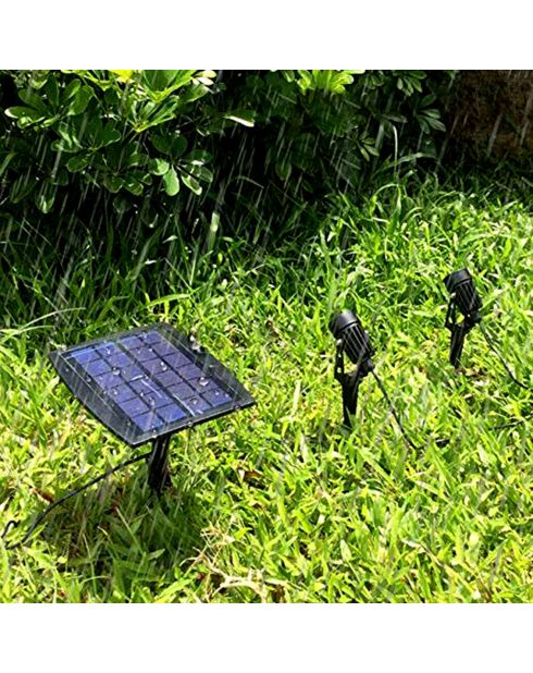 2 lámparas solares solares MultiSpot negras - 10x10 cm