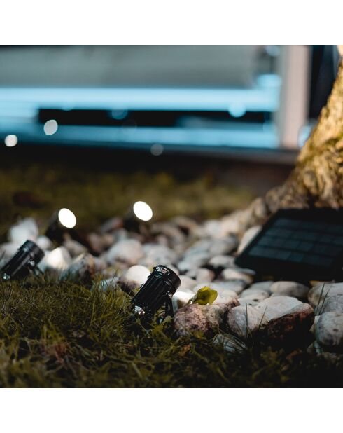 2 lámparas solares solares MultiSpot negras - 10x10 cm