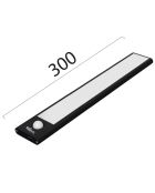 Réglette LED StickyLed Body 4B noire - 40x4x1 cm