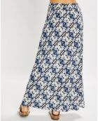 Jupe Store imprimée bleu arctique/écru