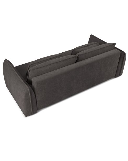Canapé convertible avec Coffre Gaston 3 Places gris foncé - 249x119x92 cm