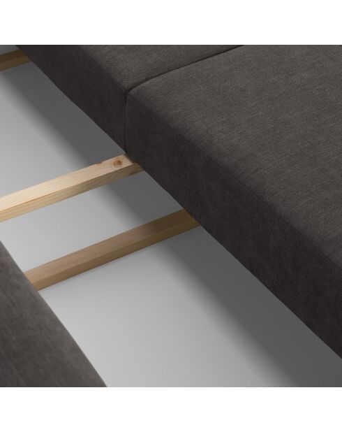 Canapé convertible avec Coffre Gaston 3 Places gris foncé - 249x119x92 cm