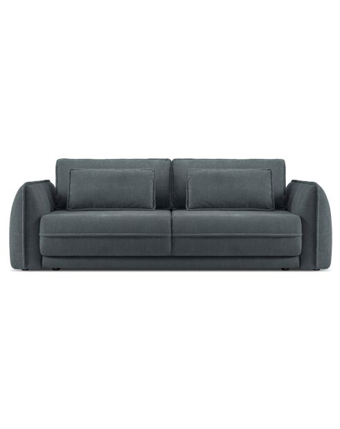 Canapé convertible avec Coffre Gaston 3 Places bleu gris - 249x119x92 cm