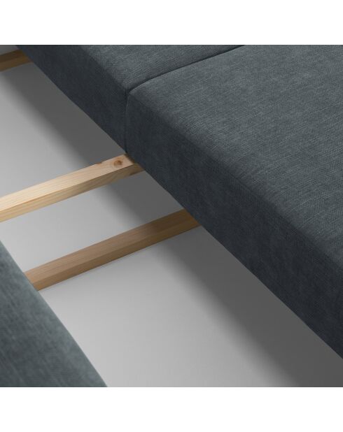 Canapé convertible avec Coffre Gaston 3 Places bleu gris - 249x119x92 cm