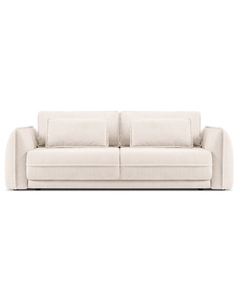 Canapé convertible avec Coffre Gaston 3 Places beige clair - 249x119x92 cm
