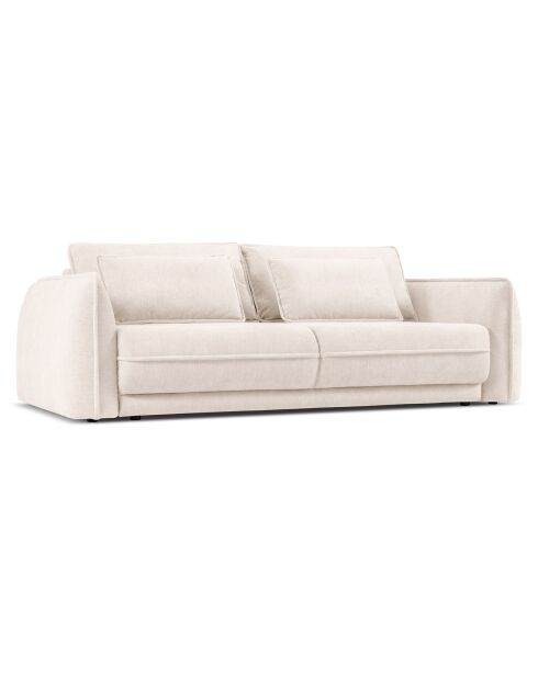 Canapé convertible avec Coffre Gaston 3 Places beige clair - 249x119x92 cm