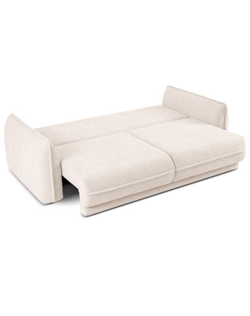 Canapé convertible avec Coffre Gaston 3 Places beige clair - 249x119x92 cm