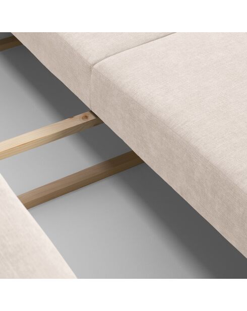 Canapé convertible avec Coffre Gaston 3 Places beige clair - 249x119x92 cm