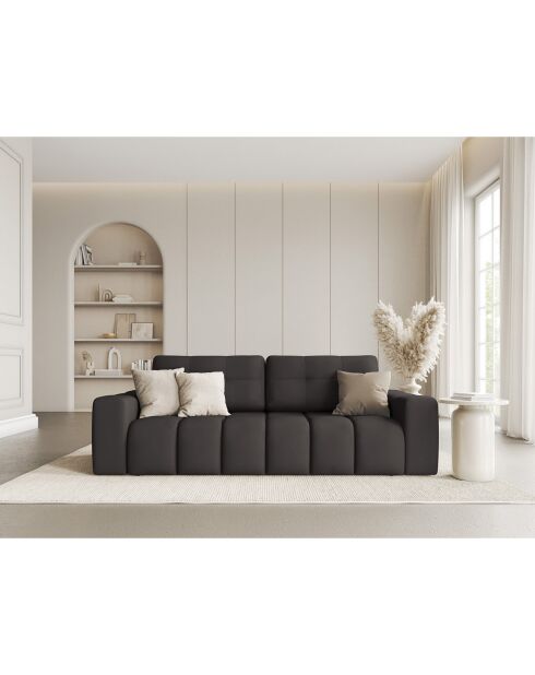 Canapé convertible avec Coffre Orsel 3 Places gris foncé - 244x107x93 cm